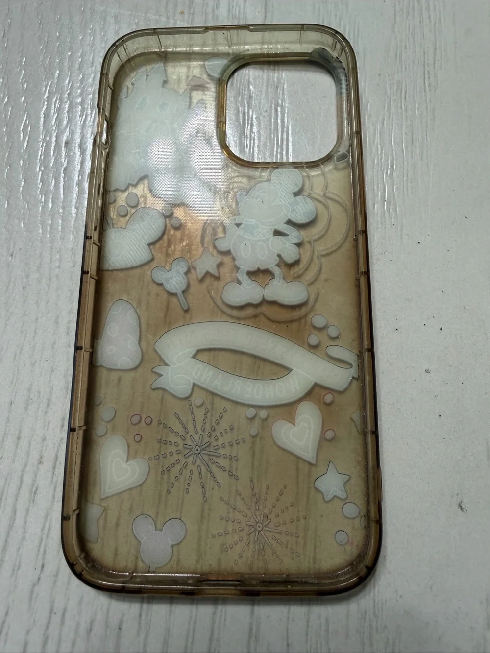 Clear Mickey Mouse Wonderland iPhone Case - Brown Tint